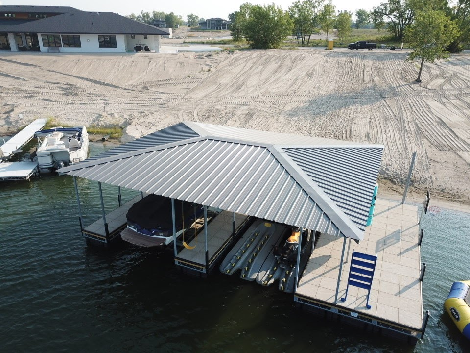 Custom Covered Boat Dock & Lift Installation