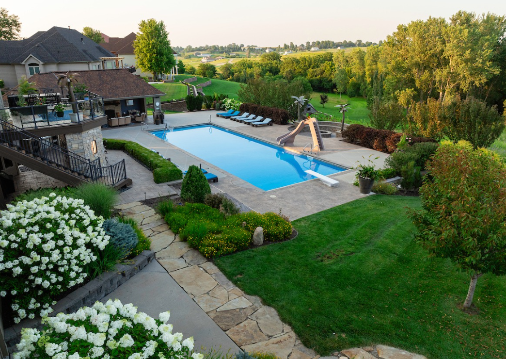 Luxury Backyard Pool & Landscaping Design in Omaha, NE