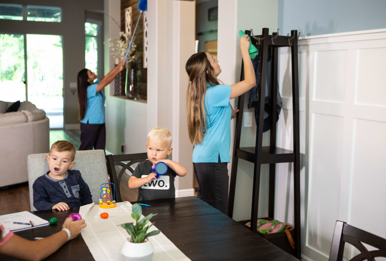 Professional Home Cleaning Team at Work