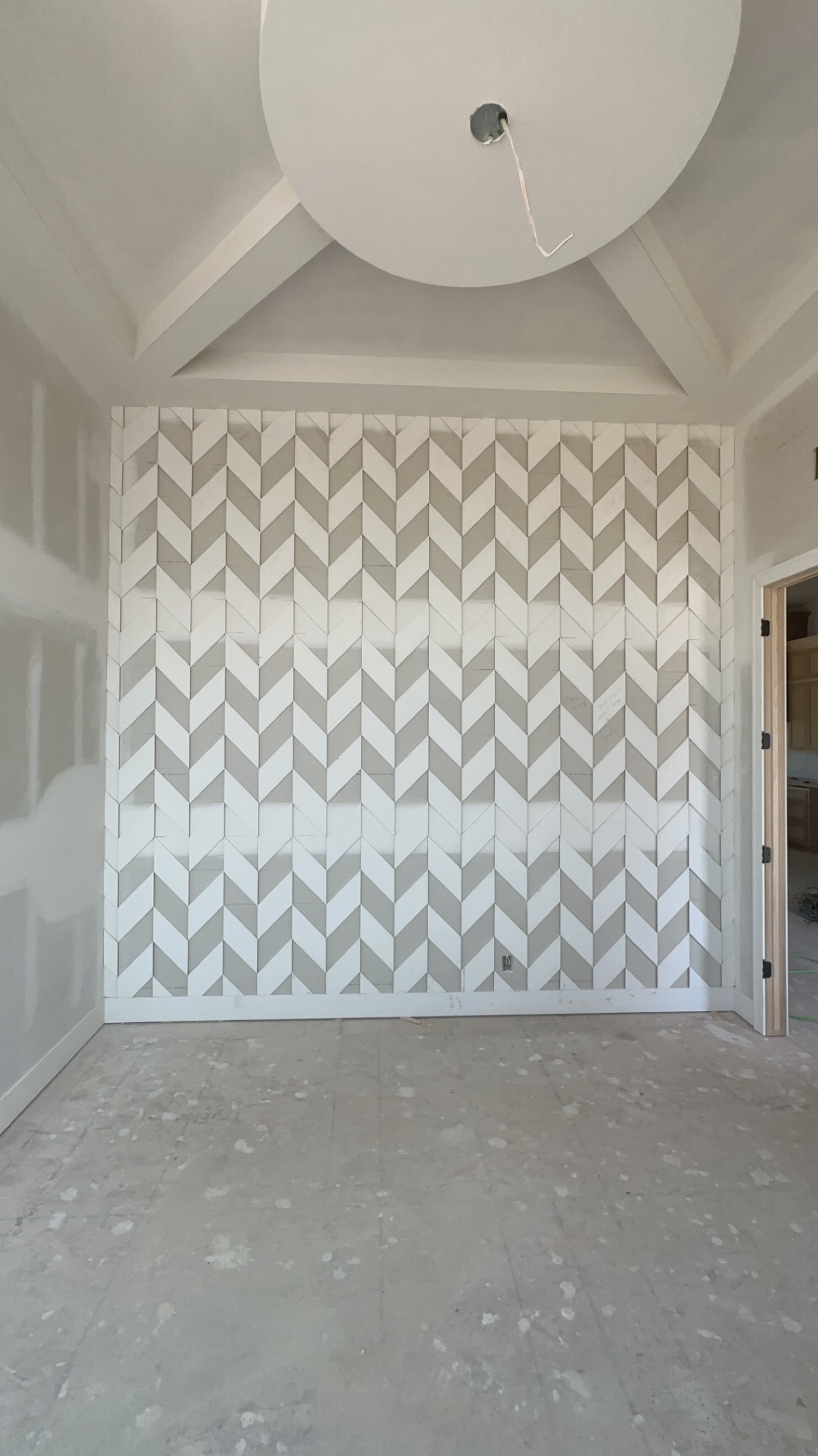 Chevron Accent Wall – Geometric Trim Woodwork