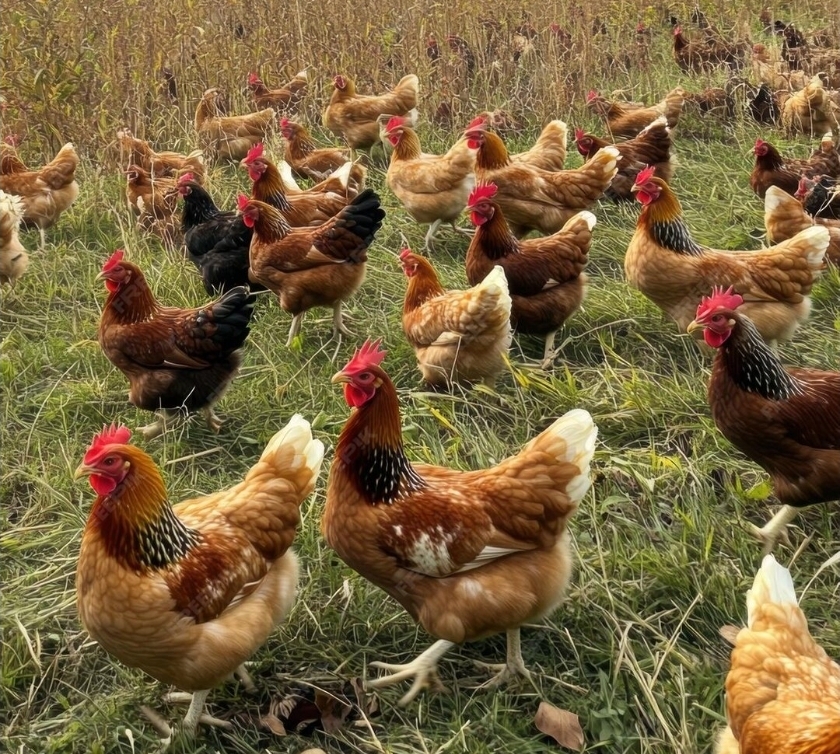 Free-Range Organic Chicken Flock at Ochii Organic Breeders