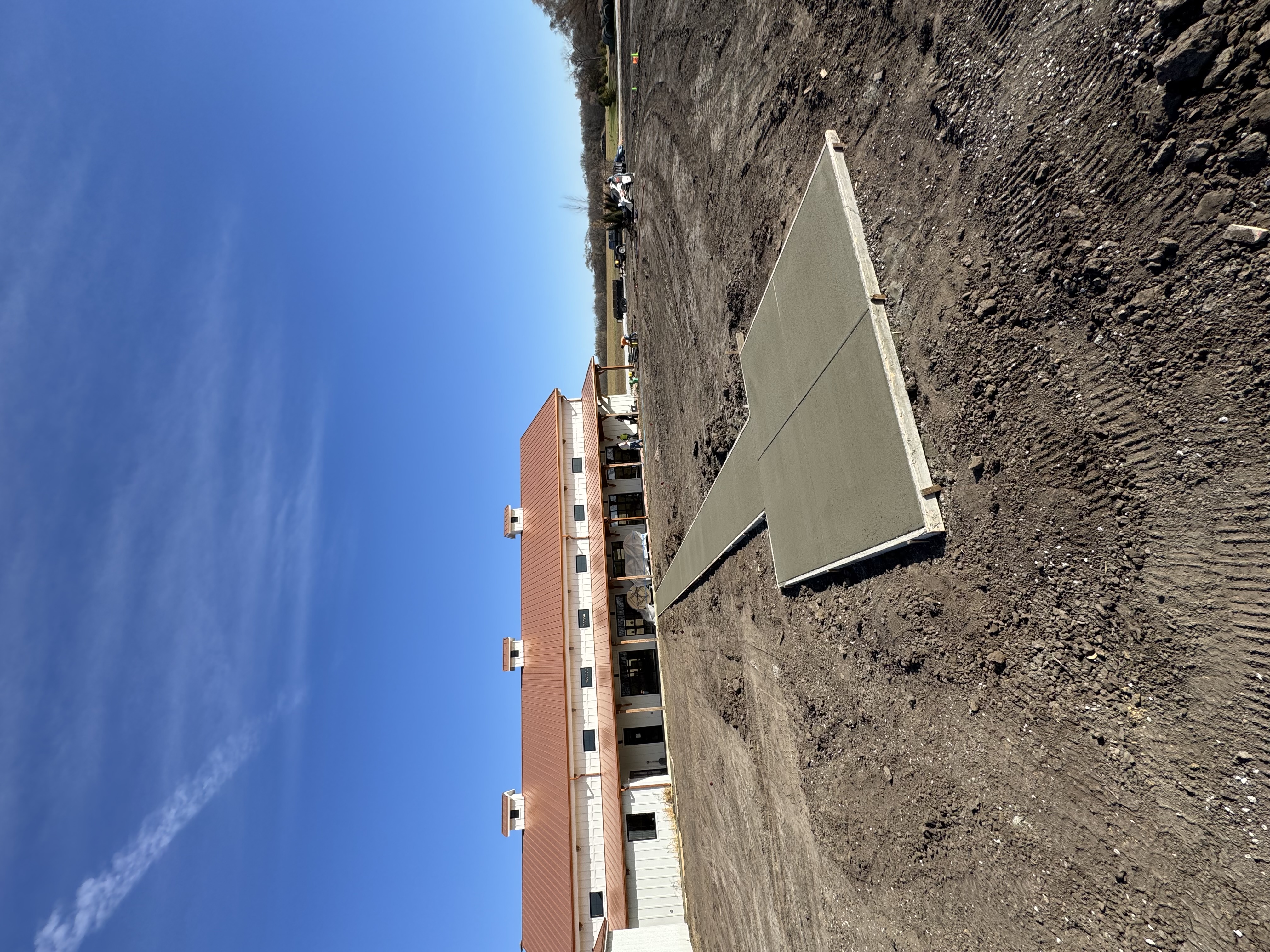 Freshly Poured Concrete Walkway – New Construction Site