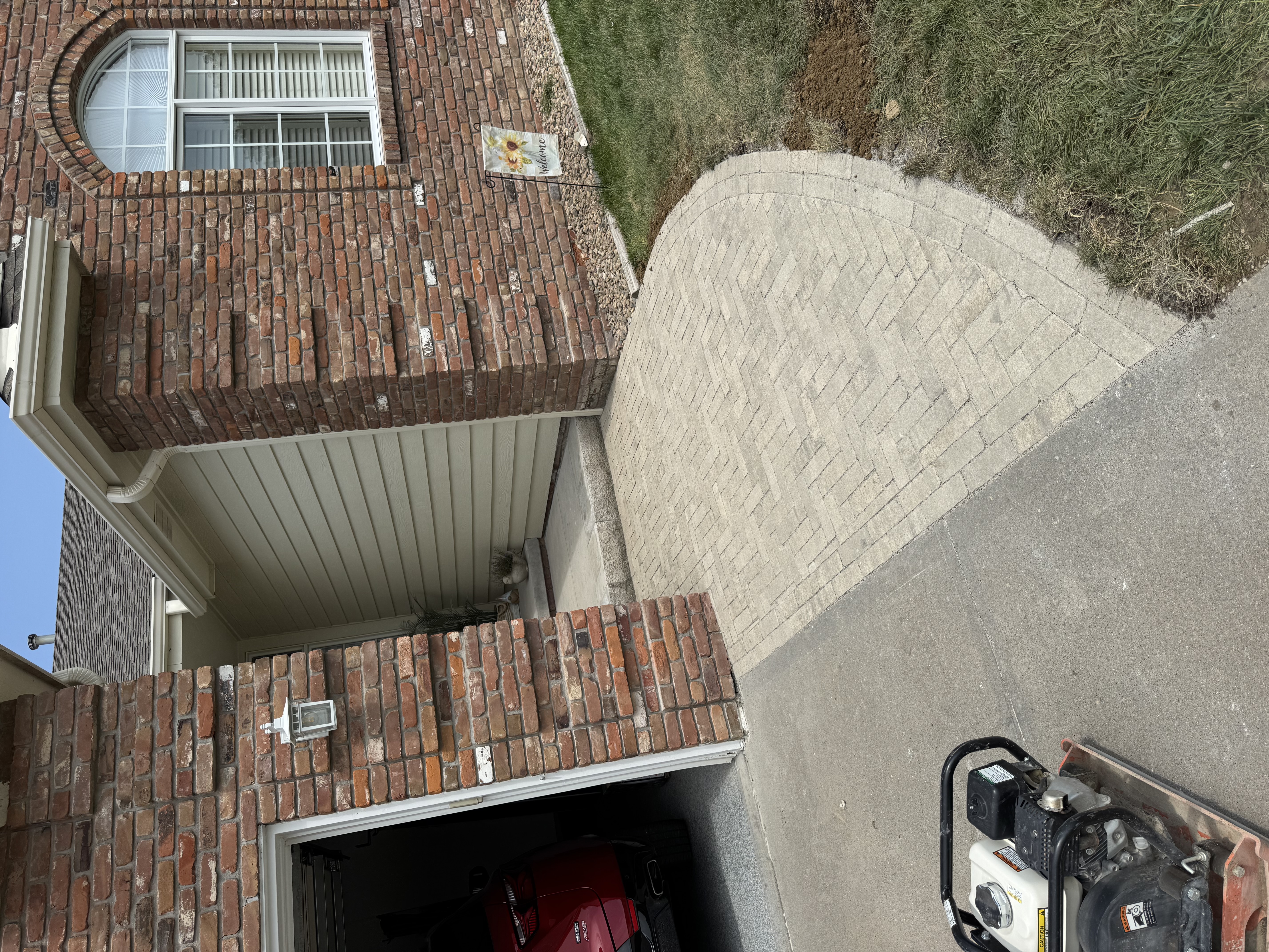 Curved Paver Walkway Installation – Front Entry