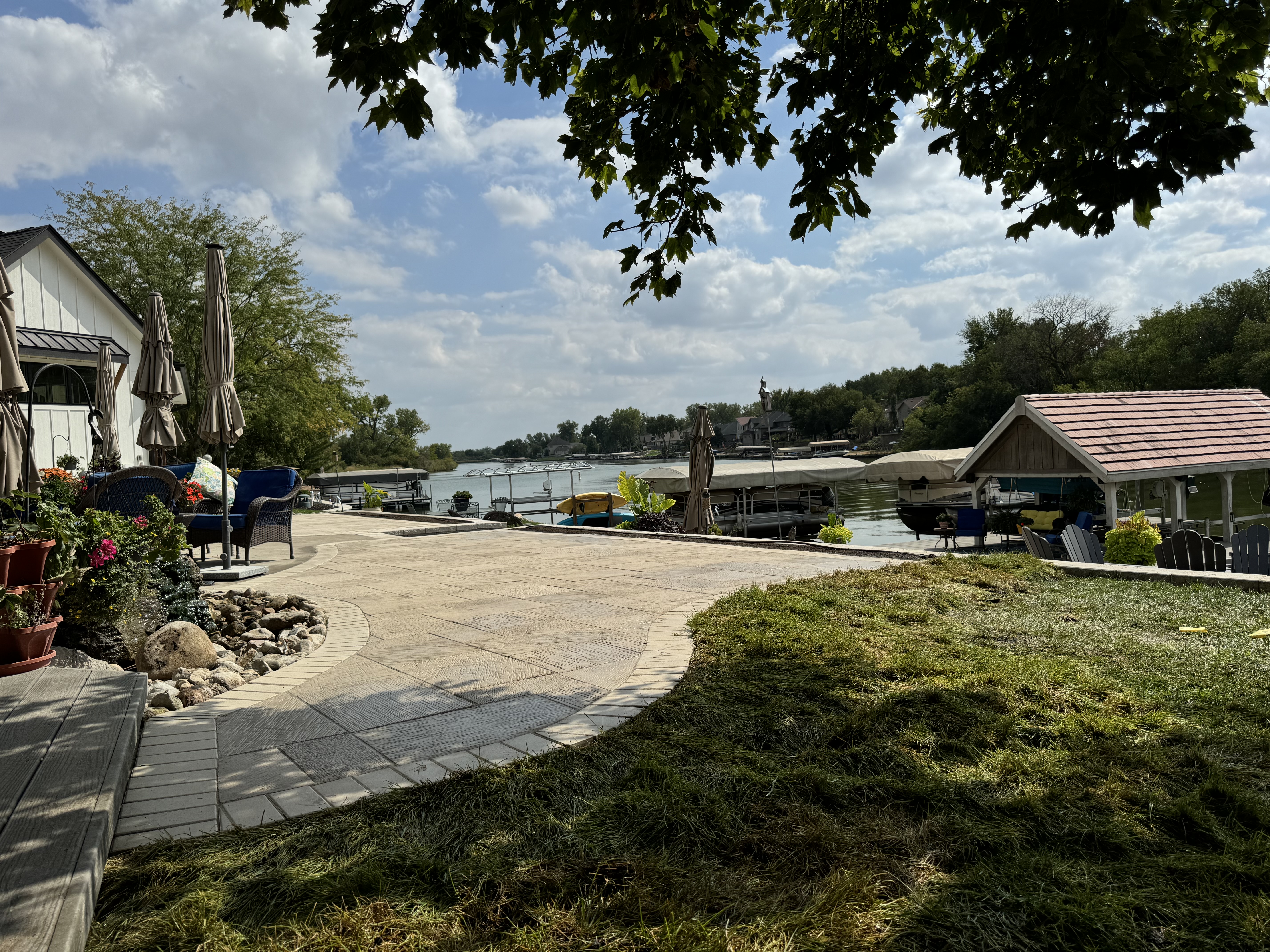 Lakefront Paver Patio & Outdoor Living Space