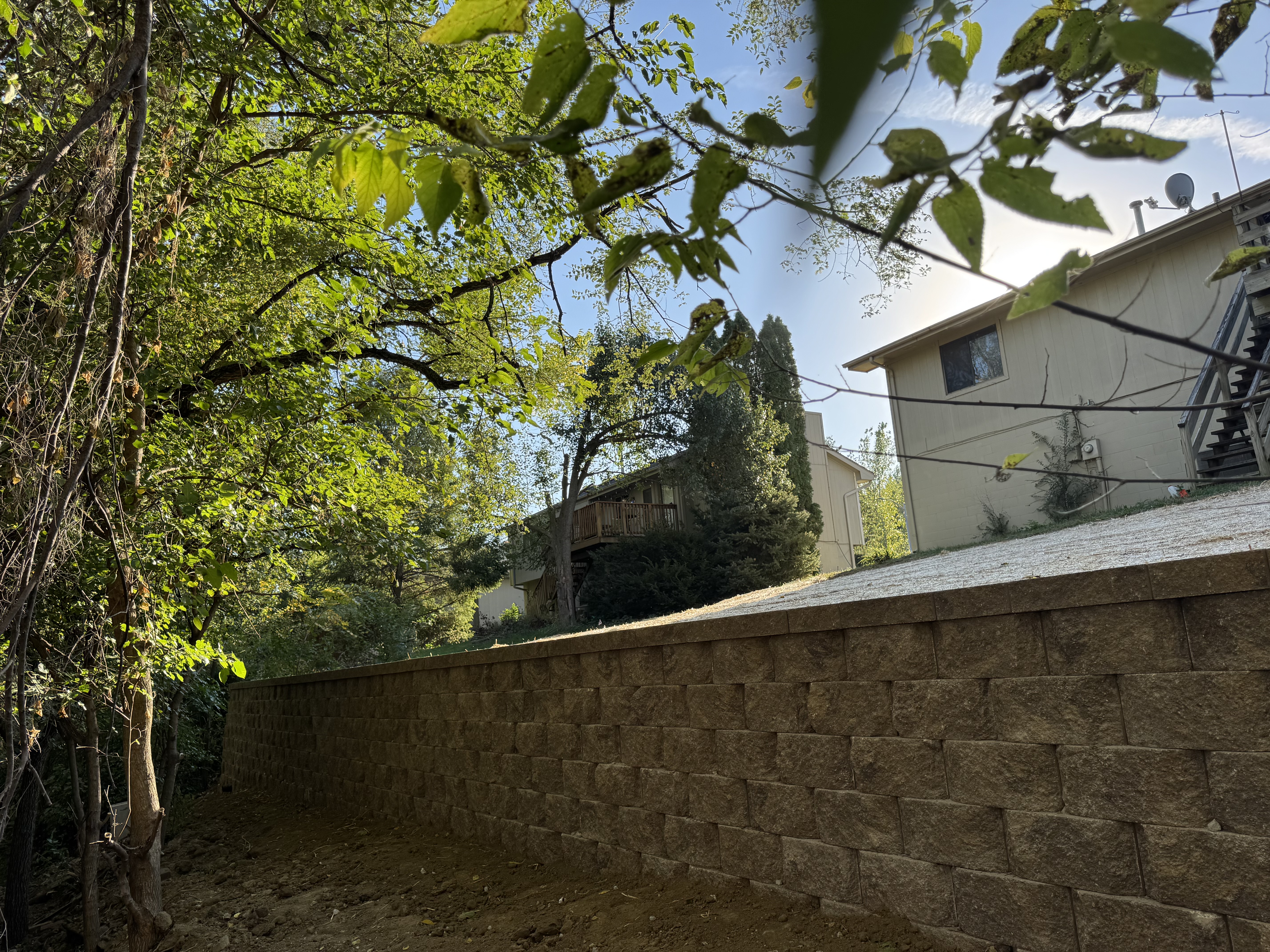 Residential Block Retaining Wall Installation