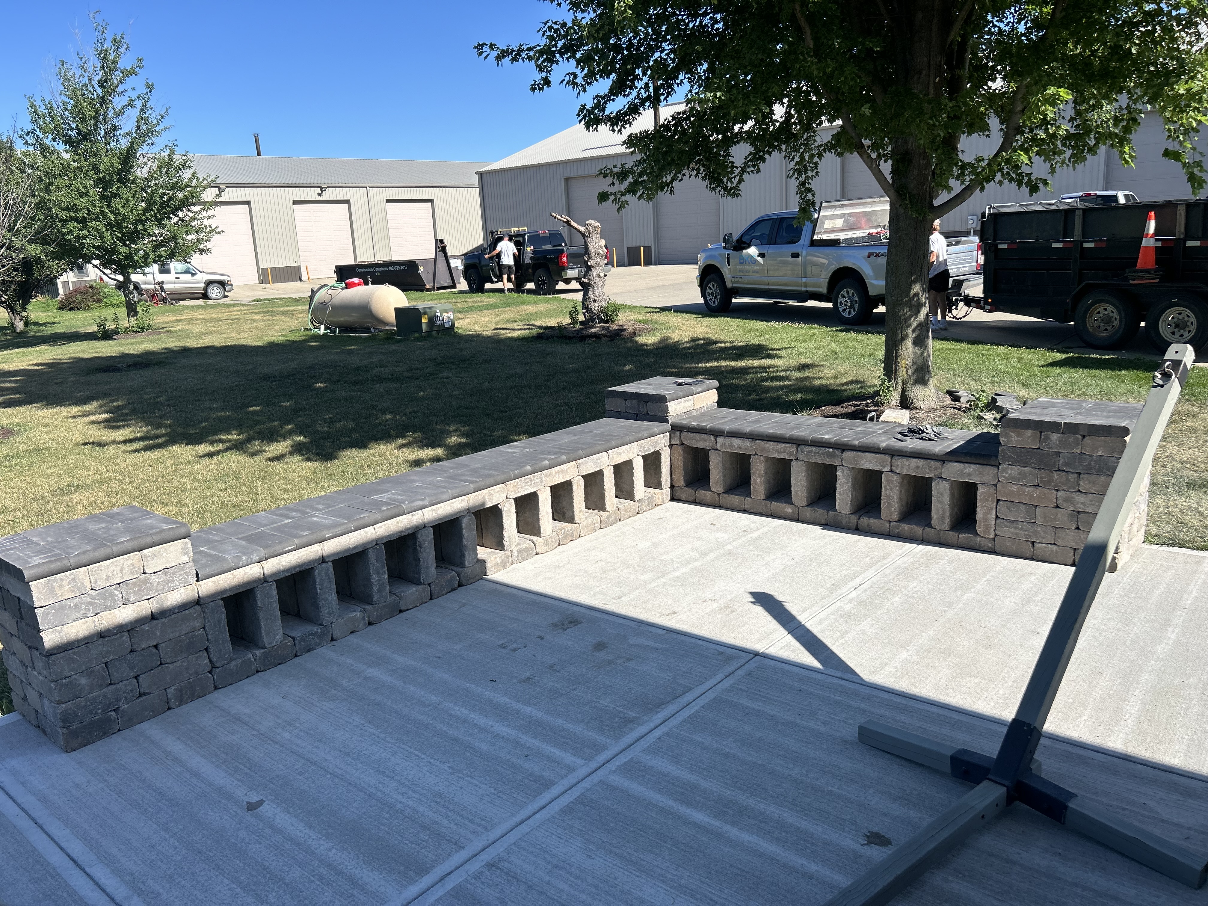 Segmental Block Retaining Wall with Concrete Patio — Ashland, NE