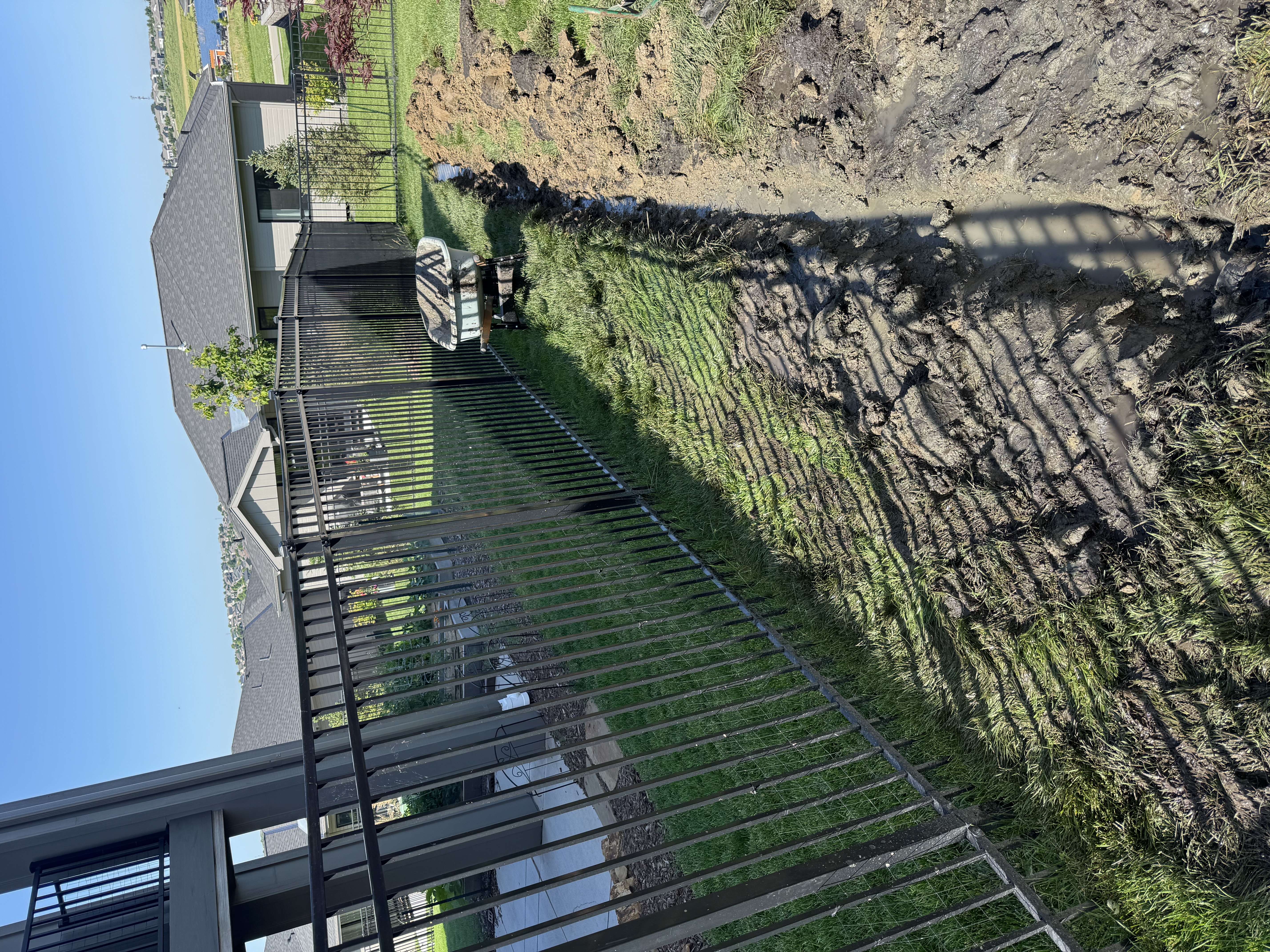 Drainage Trench Excavation Along Fence Line