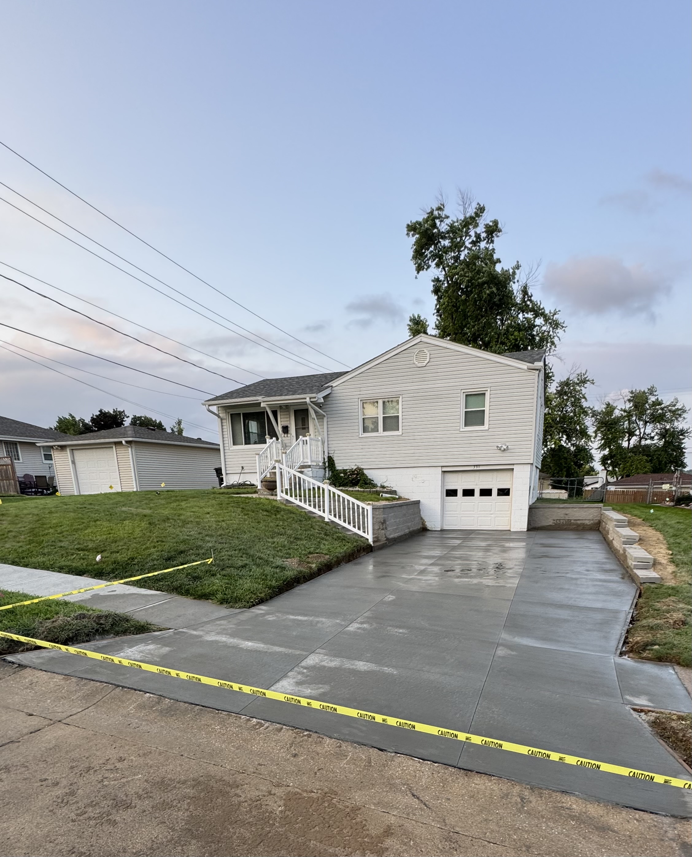 New Concrete Driveway Installation – Freshly Poured & Curing