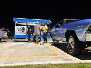 Mobile Tire Service On-Site at Night
