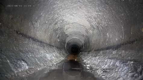 Sewer Scope Inspection Inside Concrete Pipe