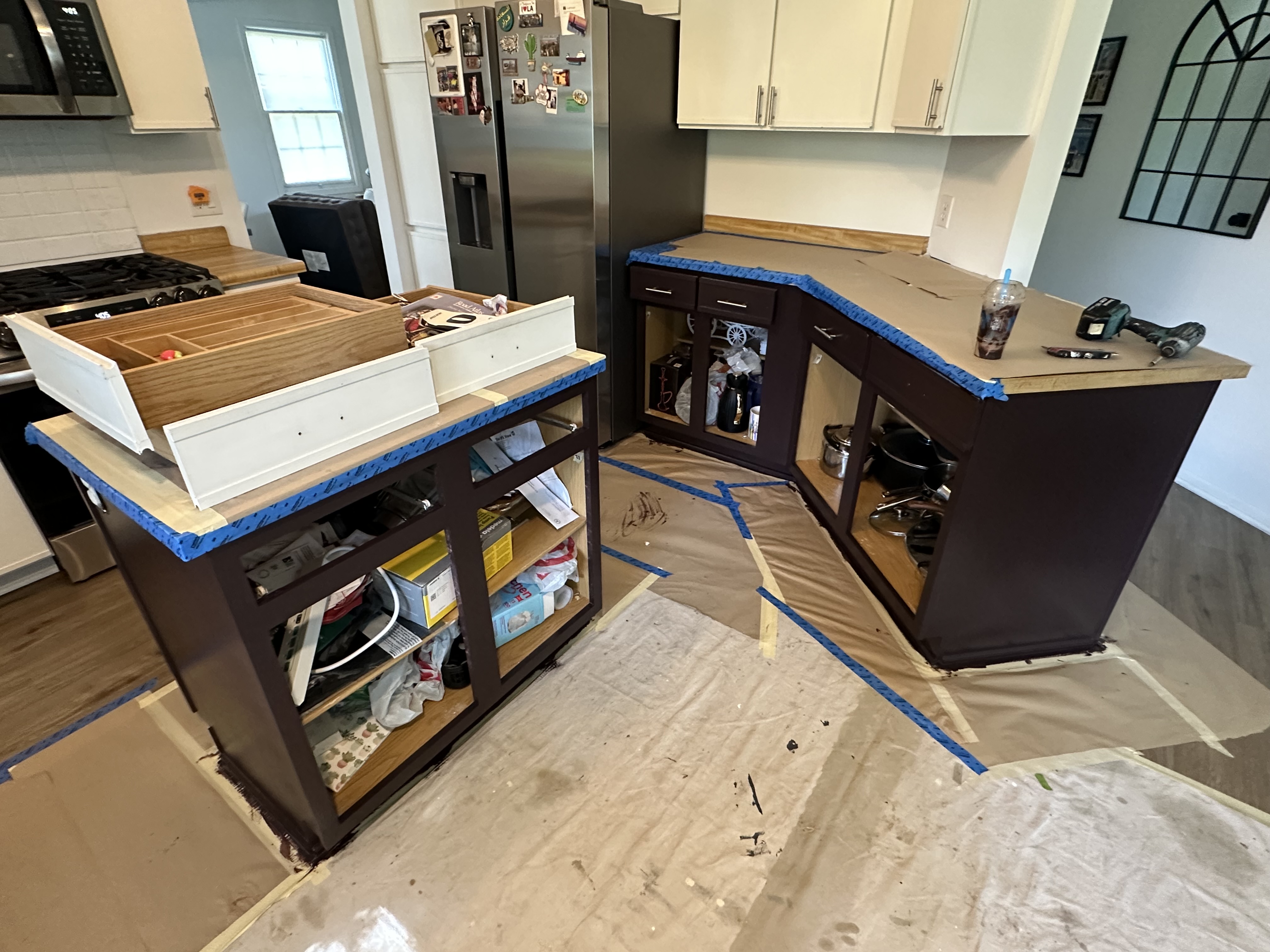 Kitchen Cabinet Painting in Progress