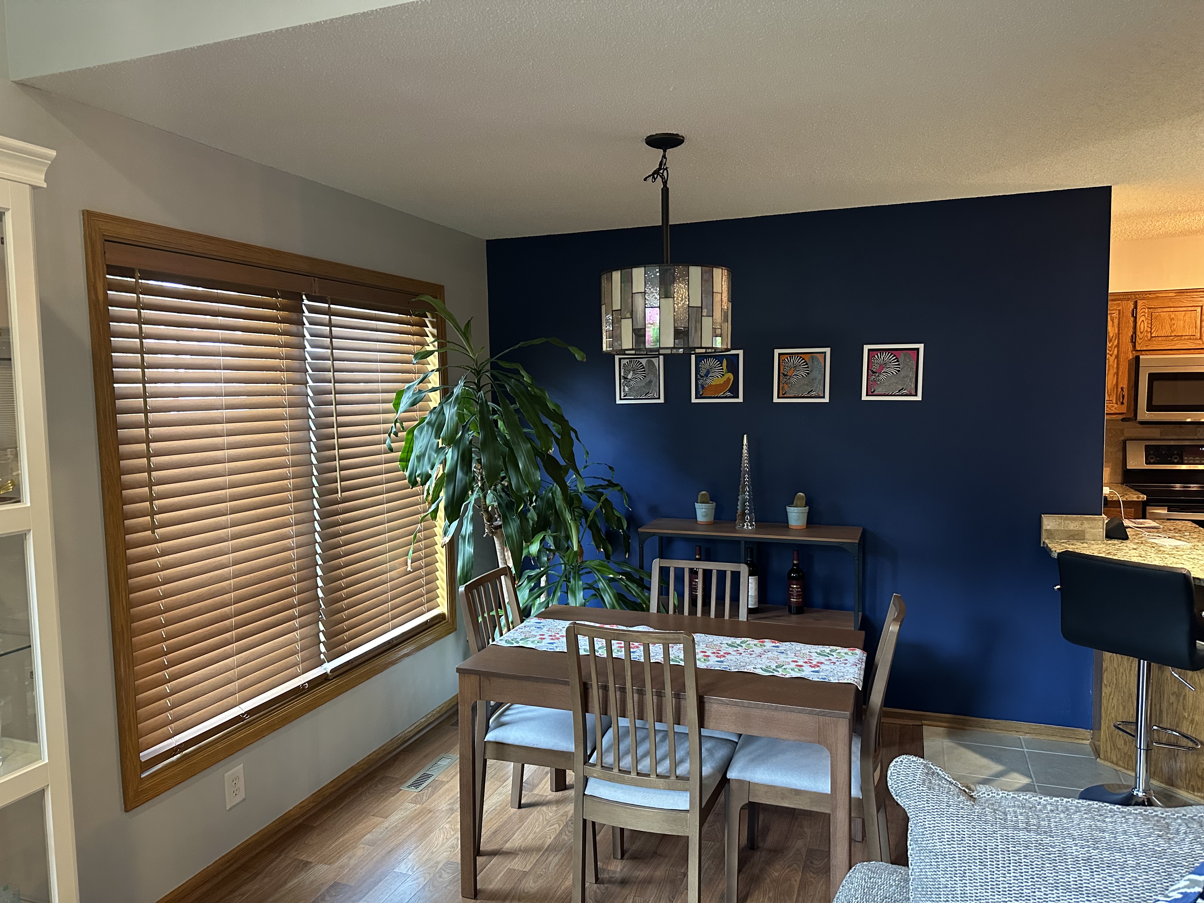 Navy Blue Accent Wall – Dining Room Interior Painting