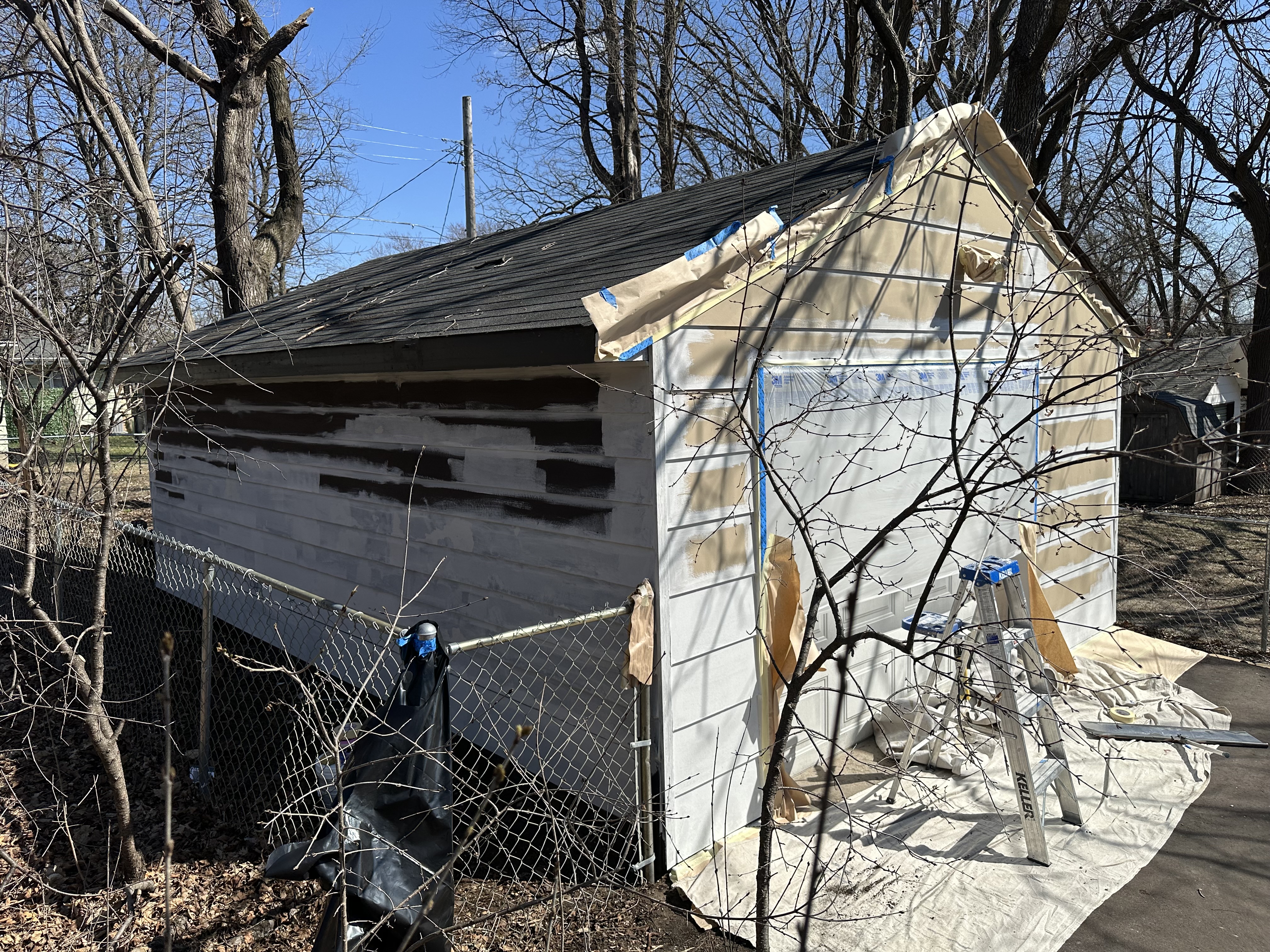 Exterior Shed Painting in Progress