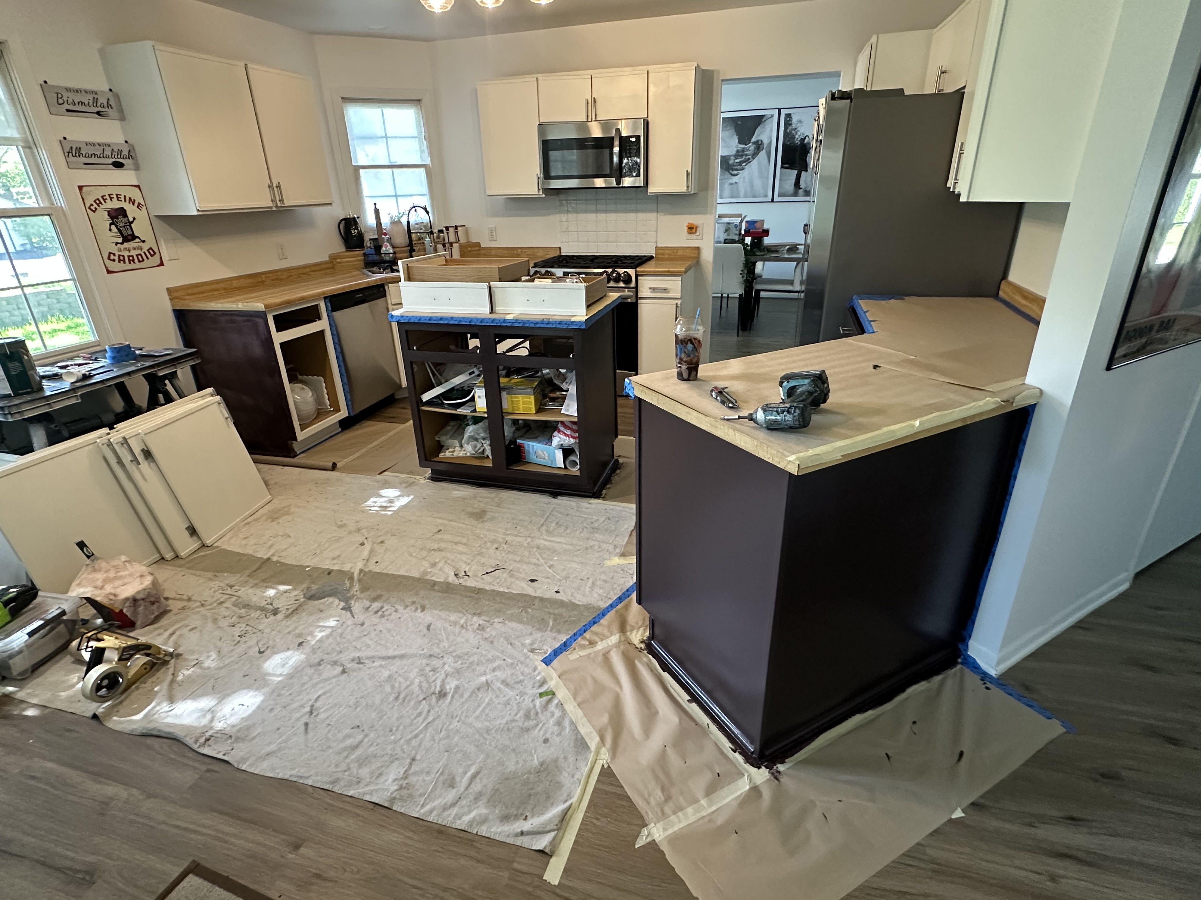Kitchen Cabinet Painting in Progress