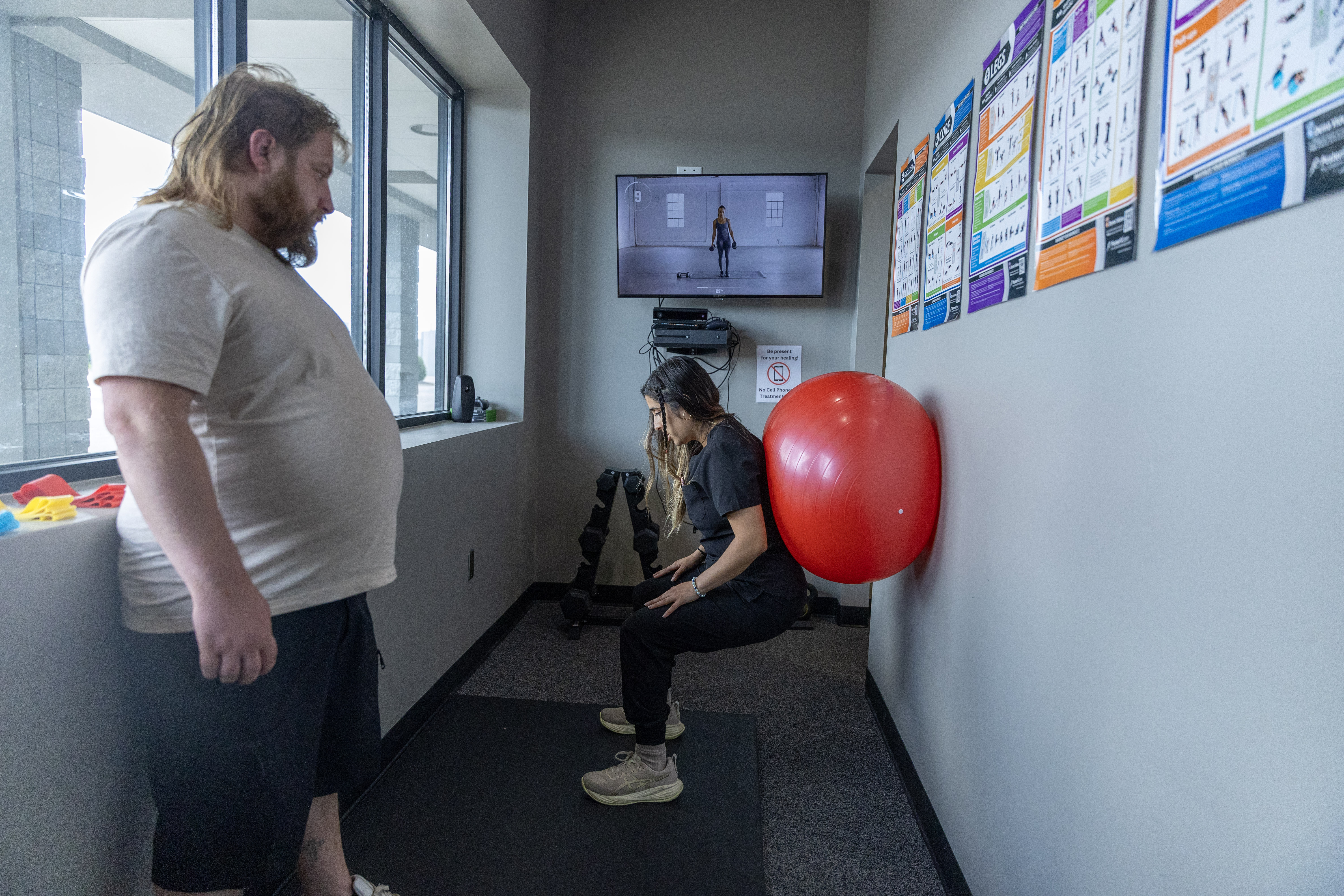 Rehabilitation Exercise Demonstration with Stability Ball