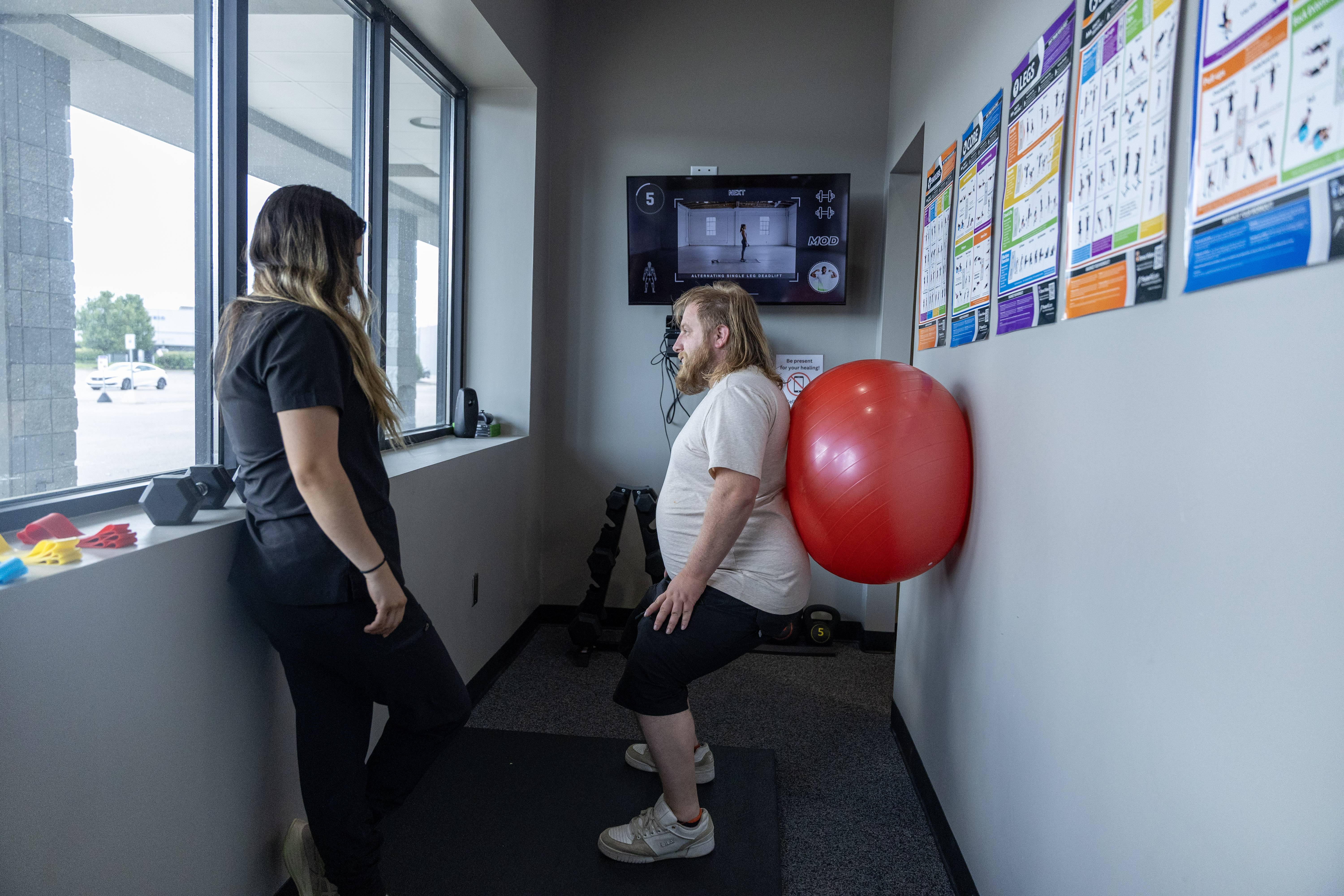 Guided Rehabilitation Exercise with Stability Ball