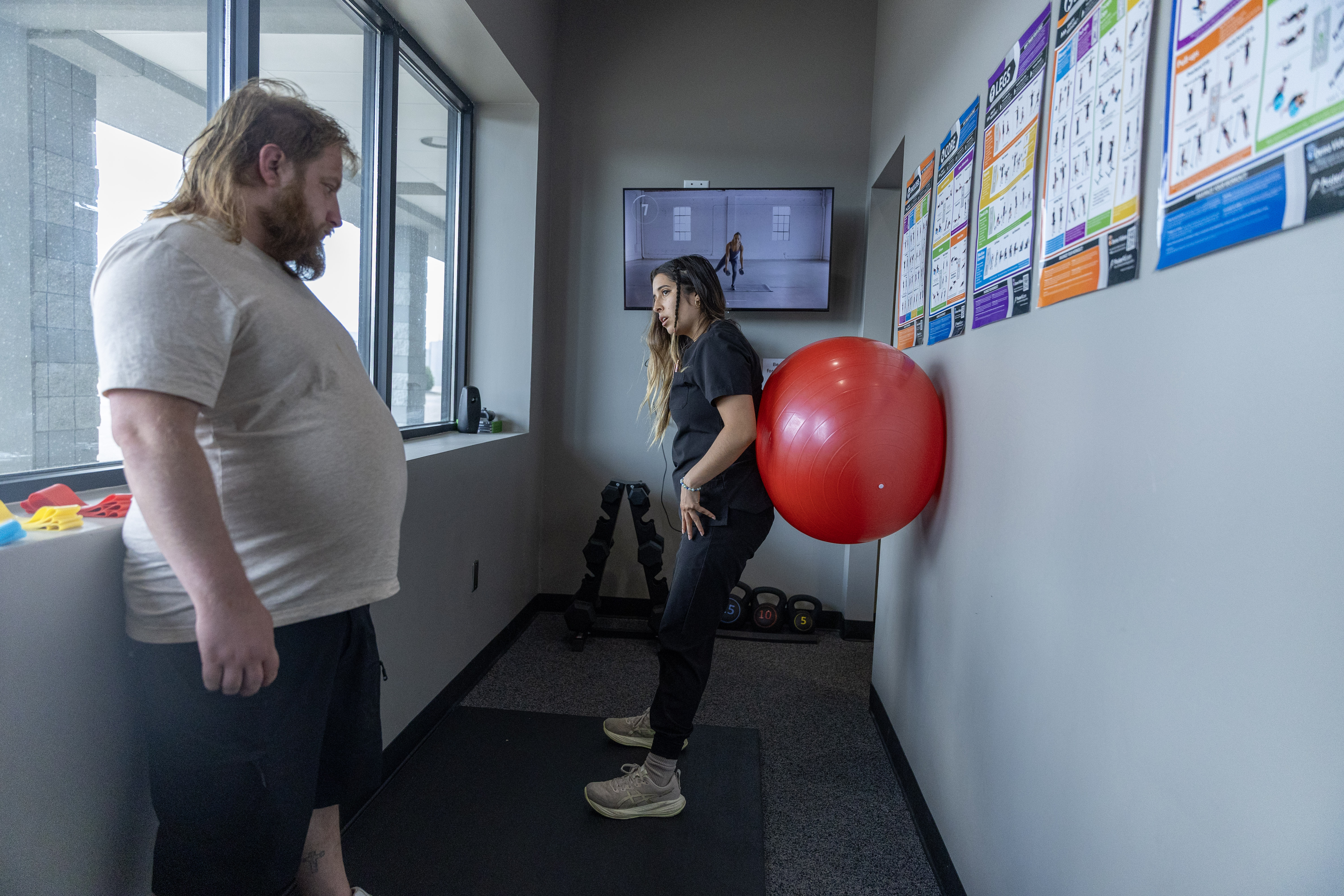 Rehabilitation Exercise Session with Stability Ball