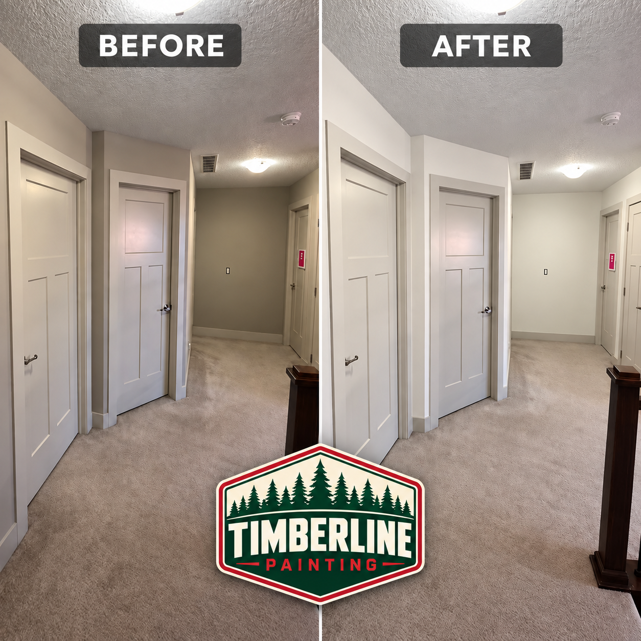 Hallway Interior Paint Transformation – Before & After